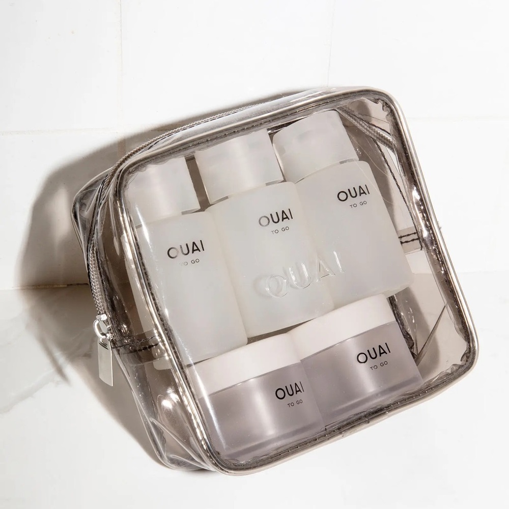 OUAI To Go Set in Transparent Case and Bottle Kit